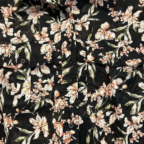 Lauren Ralph Lauren Courtenay black with pink floral design top size small - Picture 4 of 10